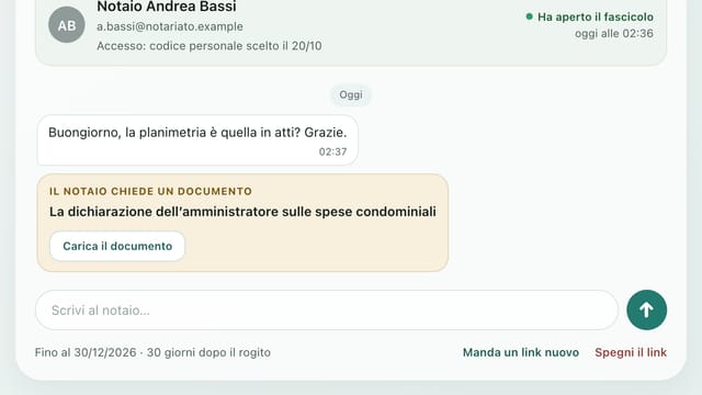 I messaggi fra l’agenzia e lo studio notarile