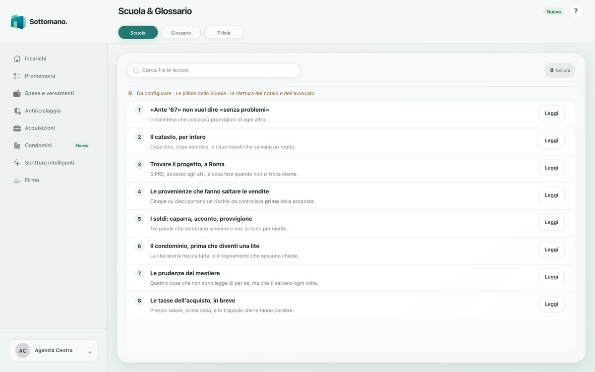 La Scuola di Sottomano con le voci per argomento
